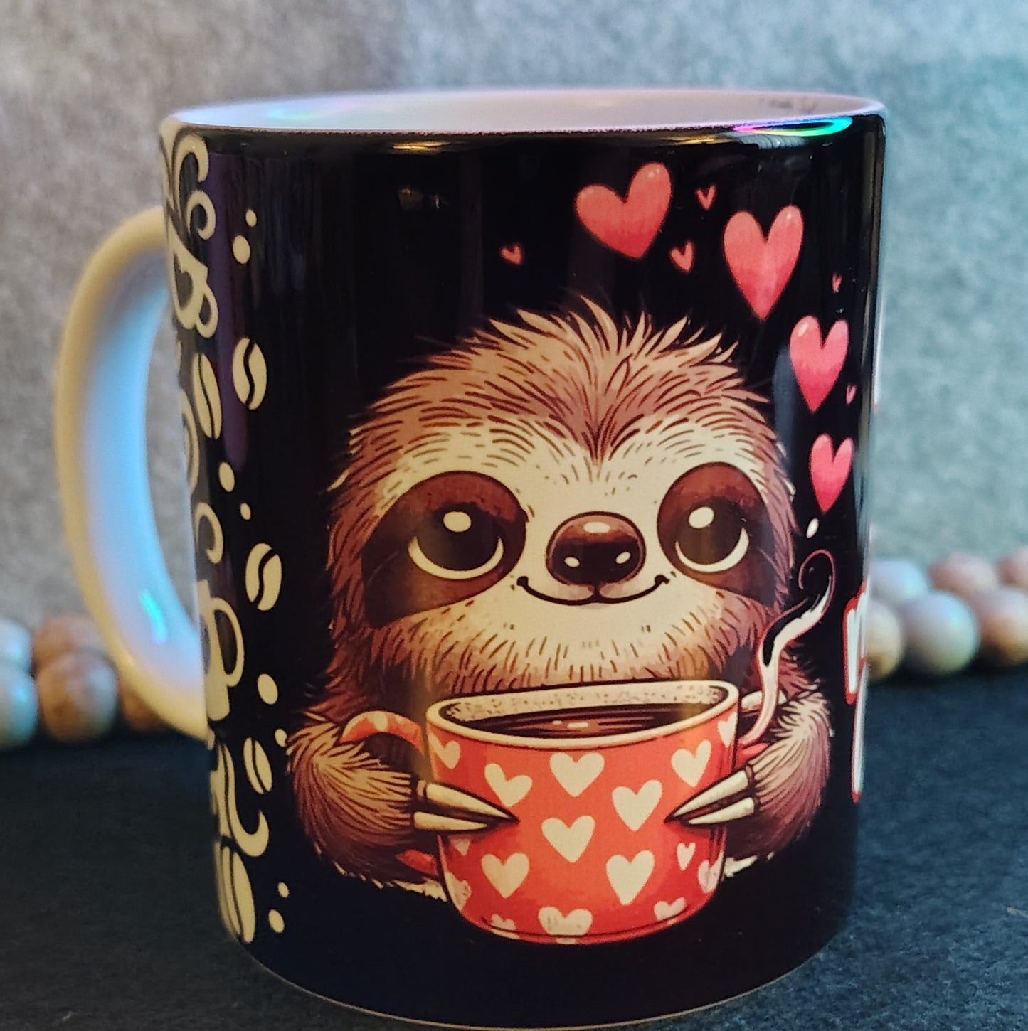 Handmade Coffee Mug 11 oz. "Love you more than coffee"