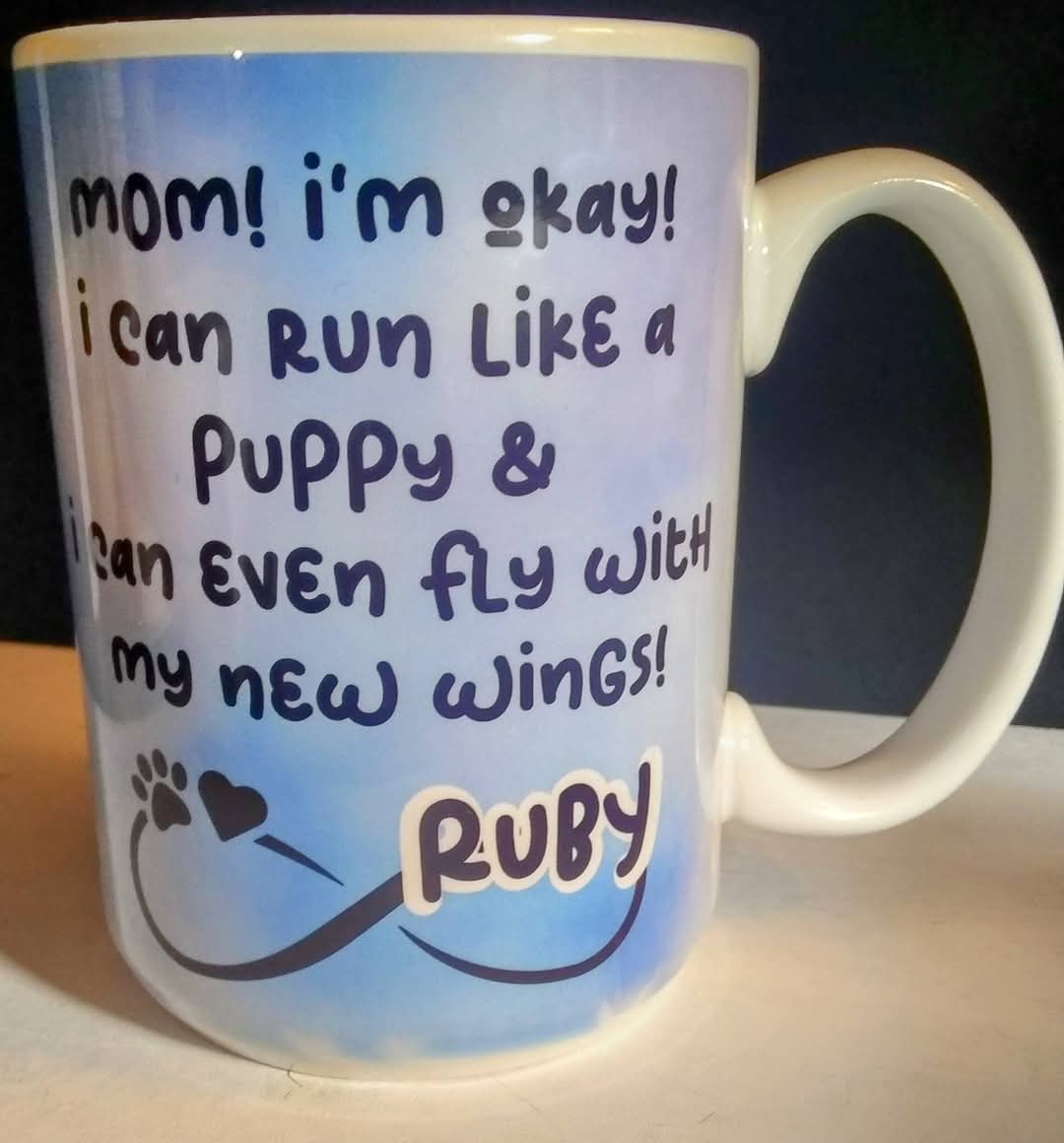 Handmade Custom Pet Memorial Mug 15 oz./Double sided