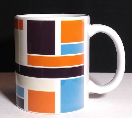 Handmade Coffee Mug 11 oz. Geometric Pattern - Customizeable