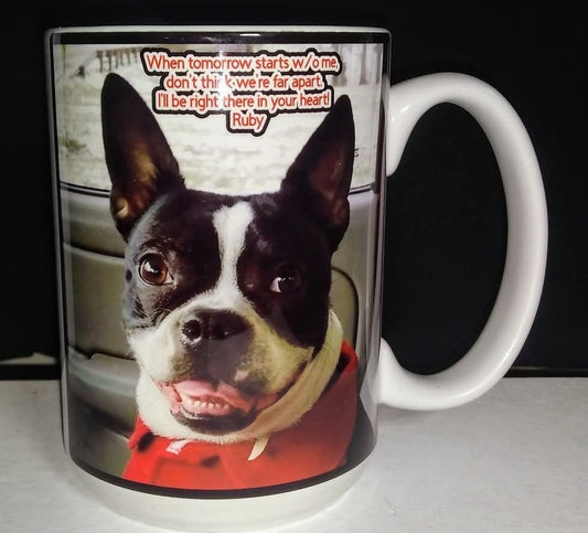 Handmade Custom Pet Memorial Mug 15 oz./Double sided